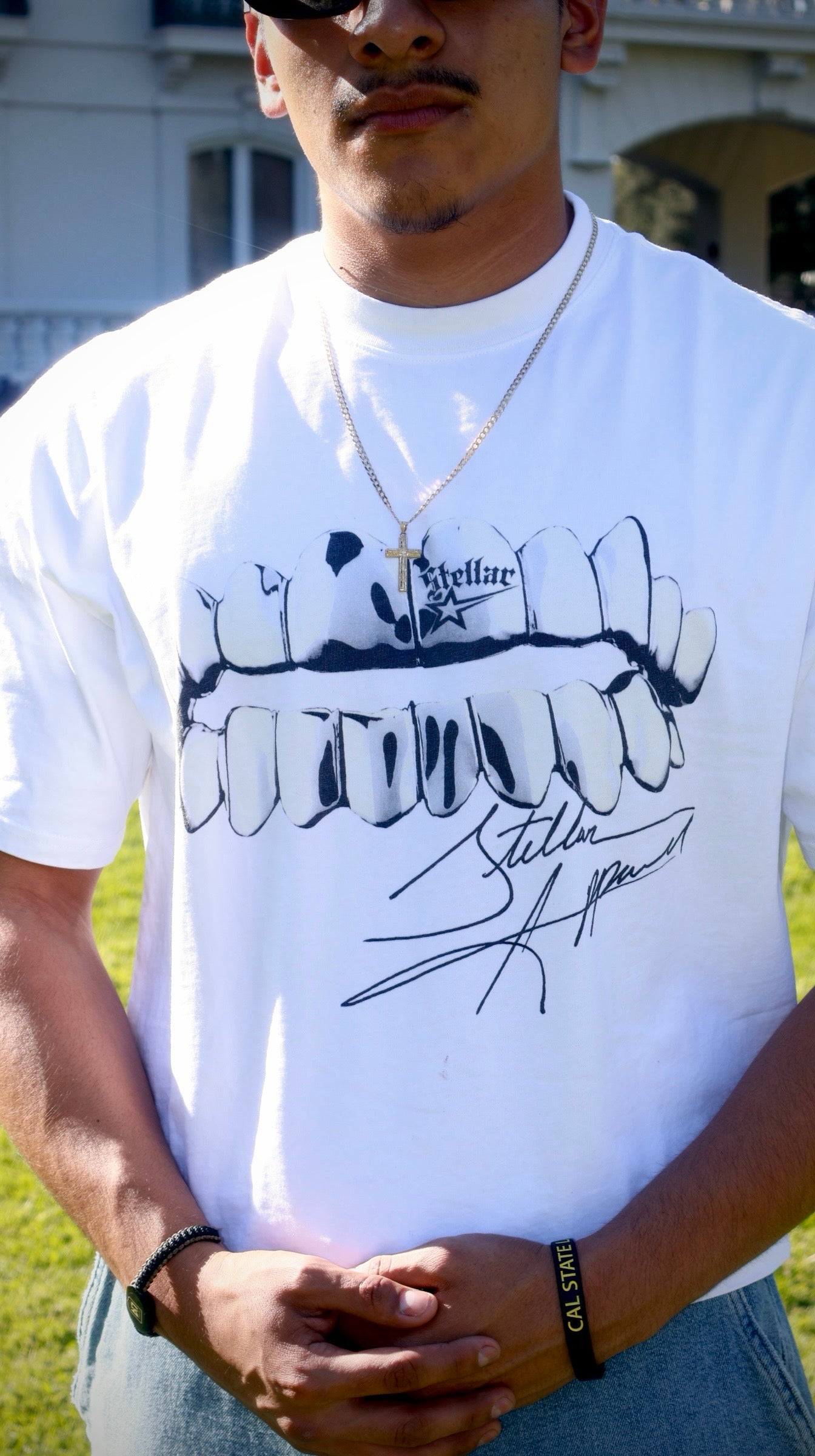 White Chrome Edge Box Crop Tee