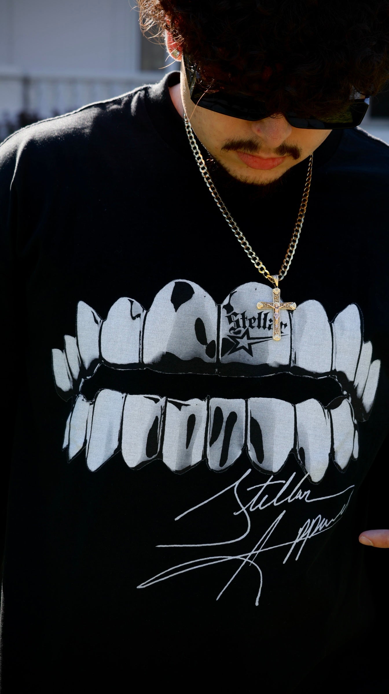 Black Chrome Edge Box Crop Tee